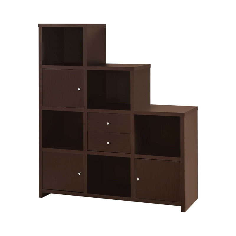 Spencer - Cappuccino - Bookcase w/ Cube Storage Compartments - Ornate Home