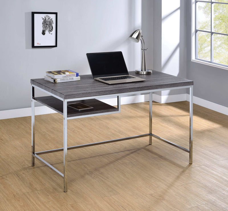 Kravitz - Weathered Grey & Chrome - Writing Desk - Ornate Home