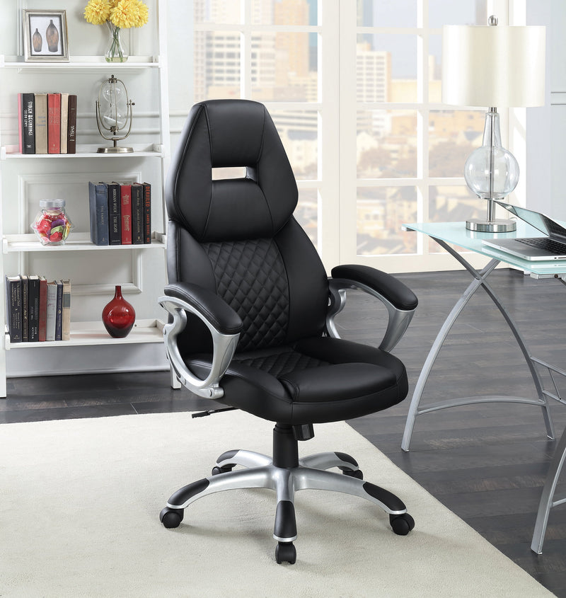 Bruce Black & Silver Adjustable Height Office Chair