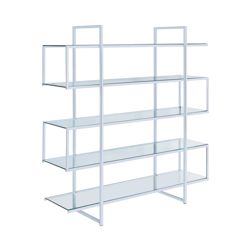 Caiden Chrome & Clear Bookcase