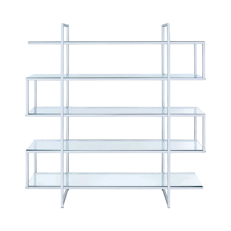 Caiden Chrome & Clear Bookcase