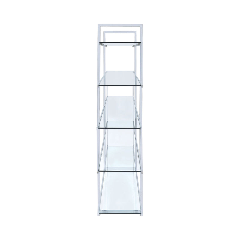 Caiden Chrome & Clear Bookcase