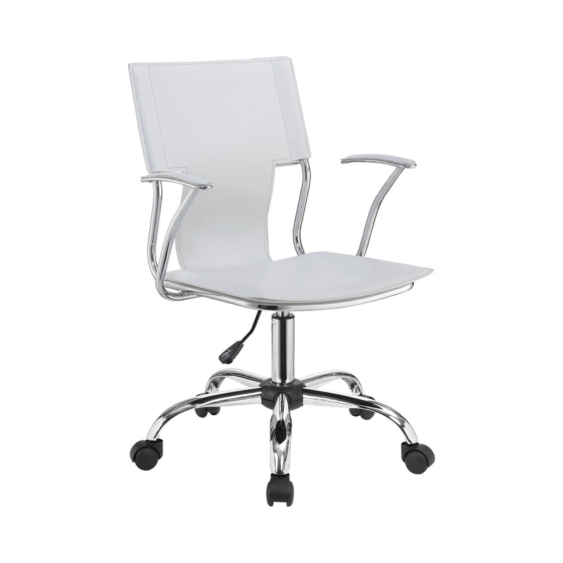 Himari White & Chrome Adjustable Height Office Chair