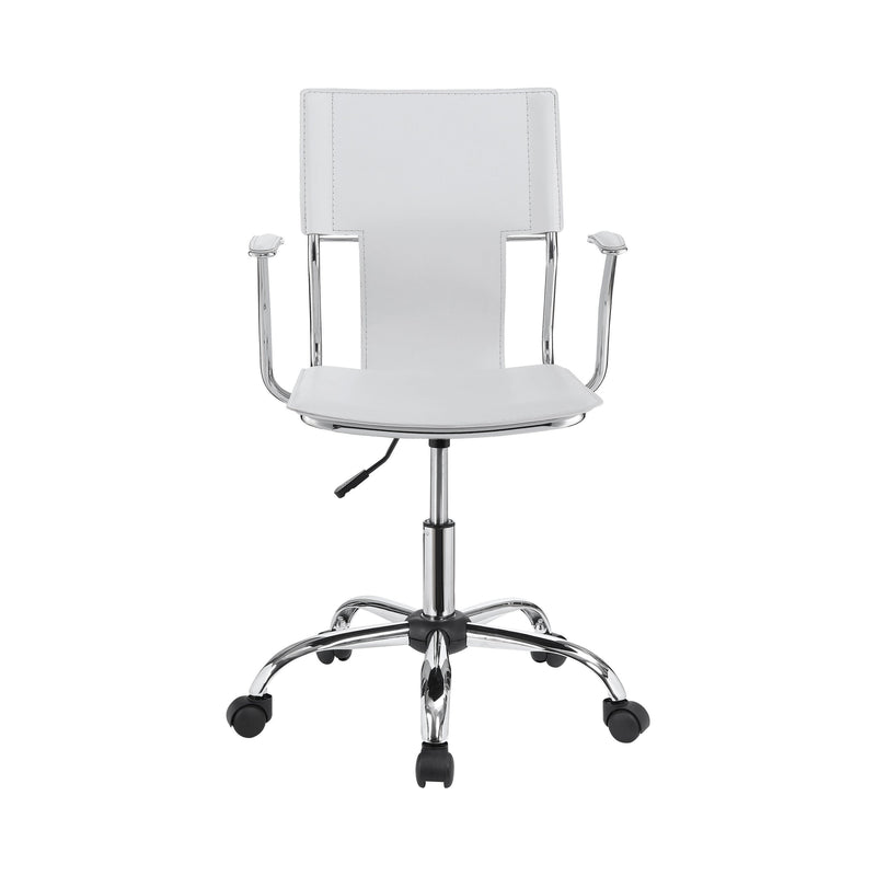 Himari White & Chrome Adjustable Height Office Chair