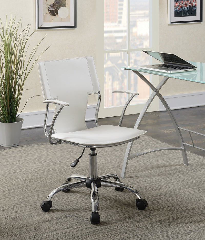 Himari White & Chrome Adjustable Height Office Chair