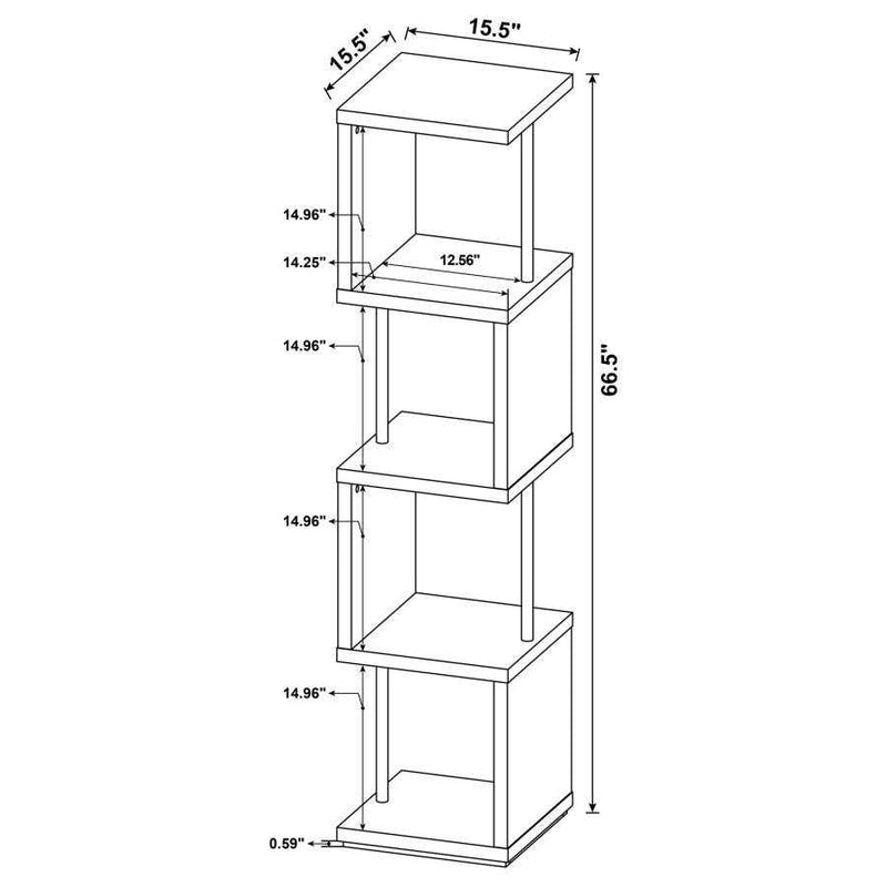 Baxter - Black & Chrome - Bookcase - Ornate Home