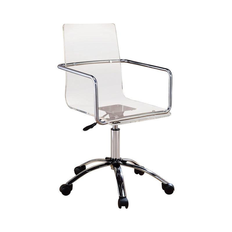 Amaturo Clear & Chrome Office Chair w/ Casters