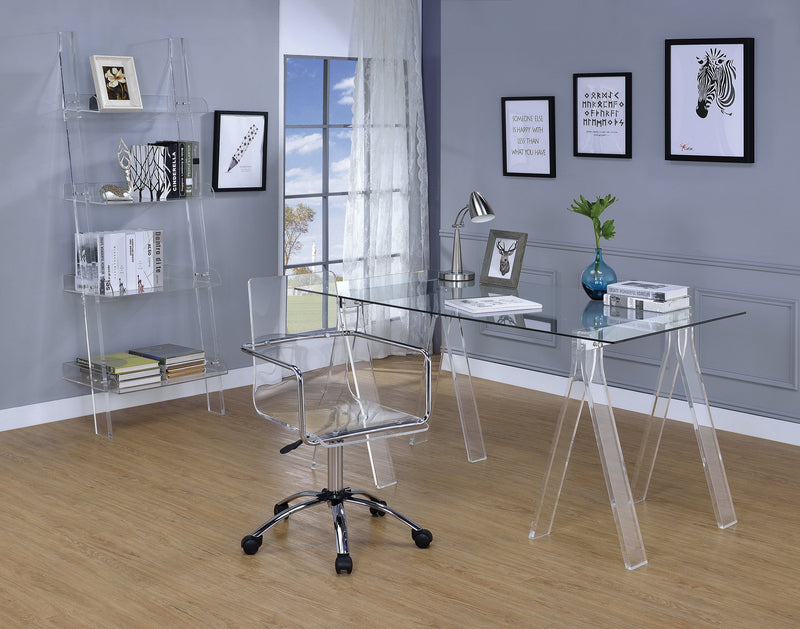 Amaturo Clear & Chrome Office Chair w/ Casters