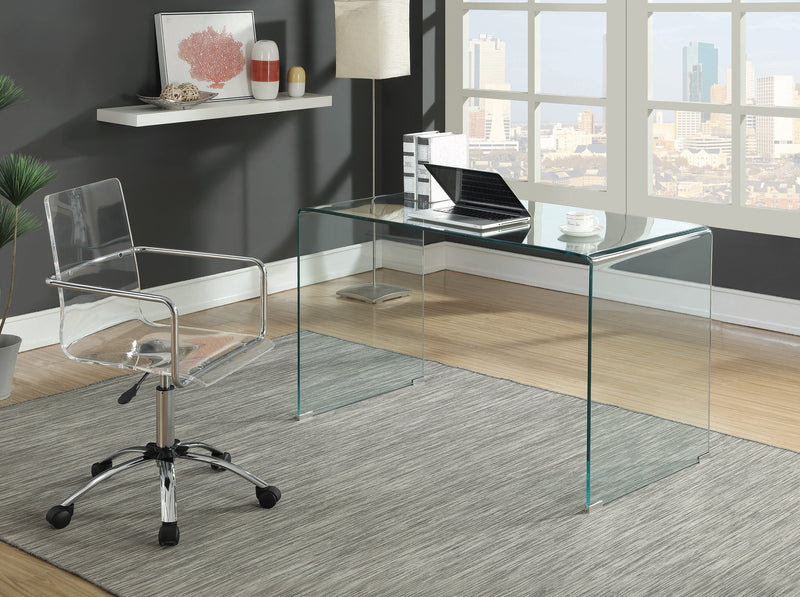 Amaturo Clear & Chrome Office Chair w/ Casters