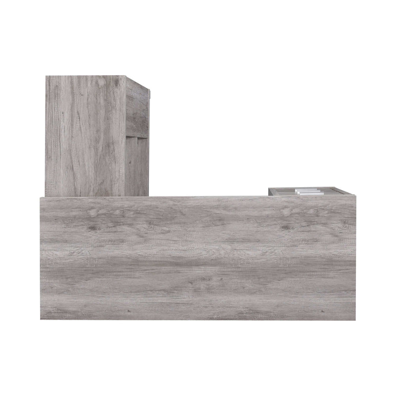 Yvette - Grey Driftwood - L Shape Office Desk - Ornate Home