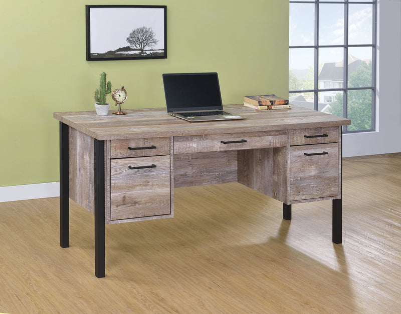 Samson - Weathered Oak - Office Desk - Ornate Home