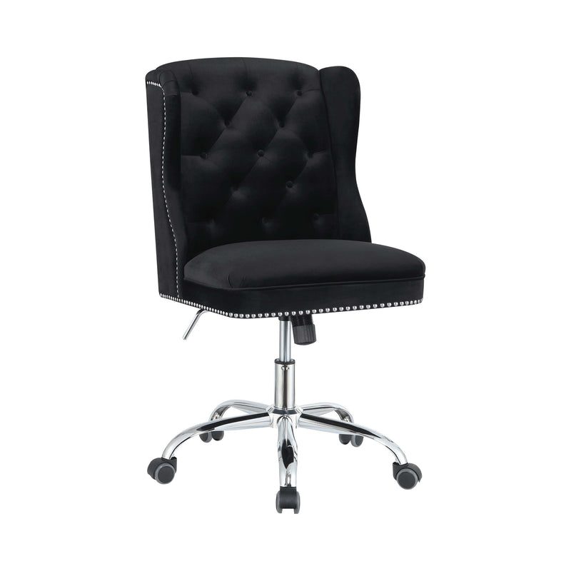 Sheldon - Black & Chrome - Office Chair - Ornate Home