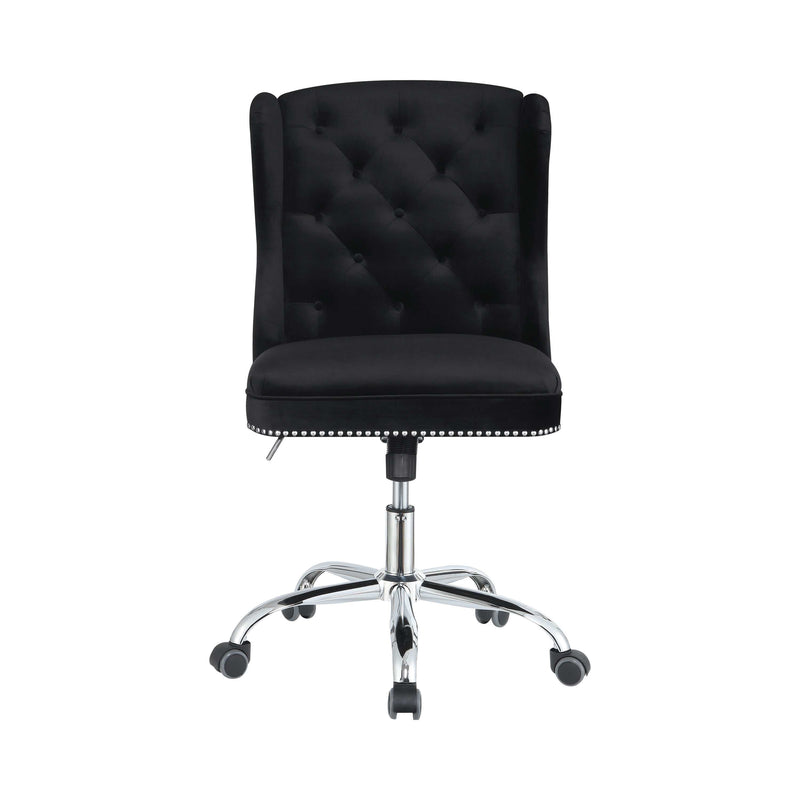 Sheldon - Black & Chrome - Office Chair - Ornate Home