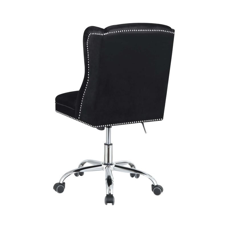 Sheldon - Black & Chrome - Office Chair - Ornate Home