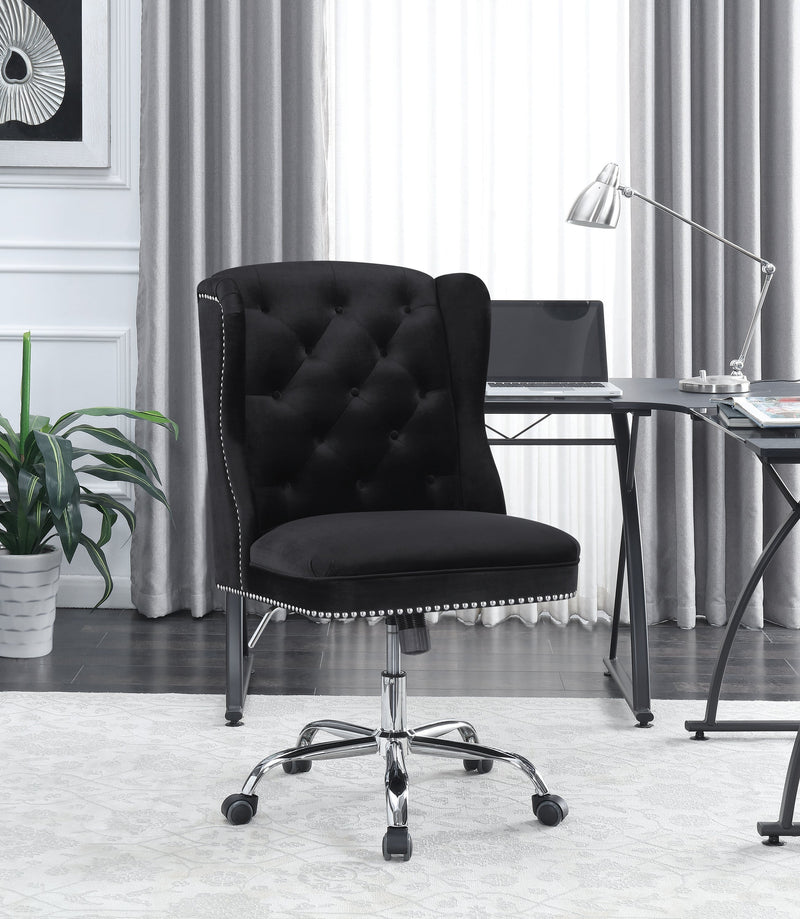 Sheldon - Black & Chrome - Office Chair - Ornate Home