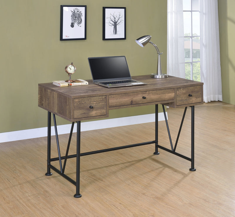 Analiese - Rustic Oak & Black - Writing Desk - Ornate Home