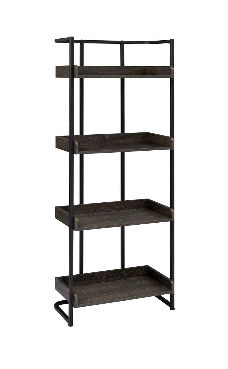 Ember - Dark Oak And Sandy Black - Bookcase - Ornate Home