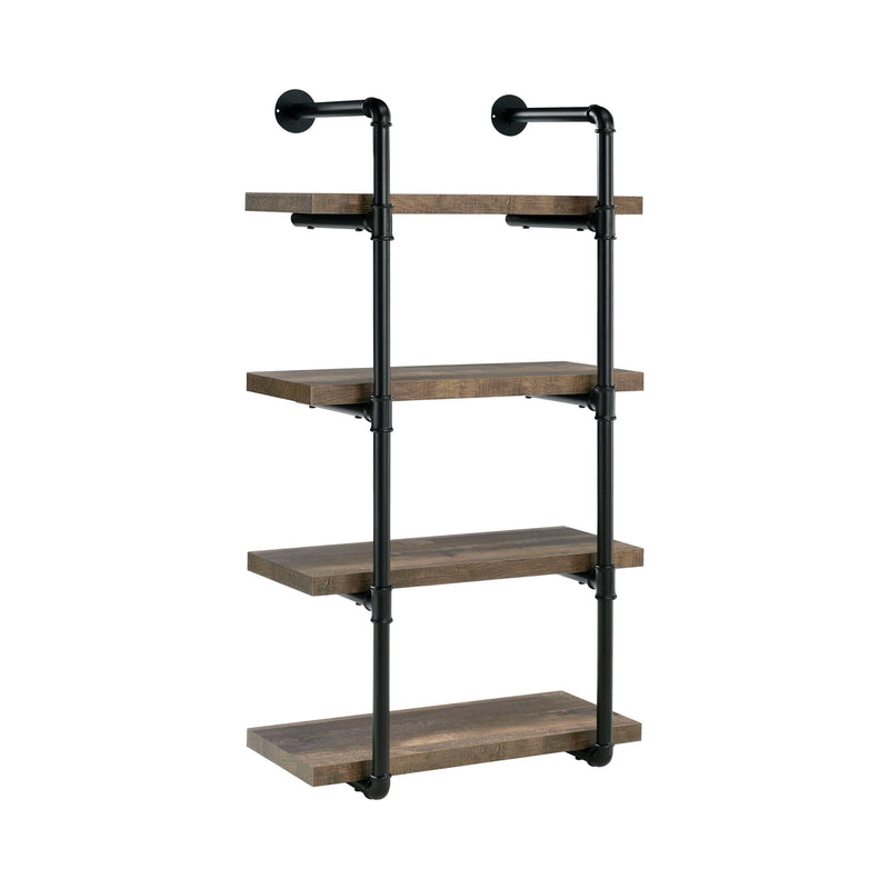 Elmcrest - Black & Rustic Oak - 24" Wall Shelf - Ornate Home