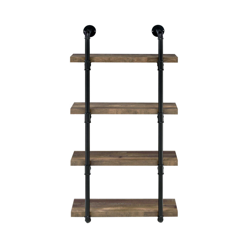 Elmcrest - Black & Rustic Oak - 24" Wall Shelf - Ornate Home