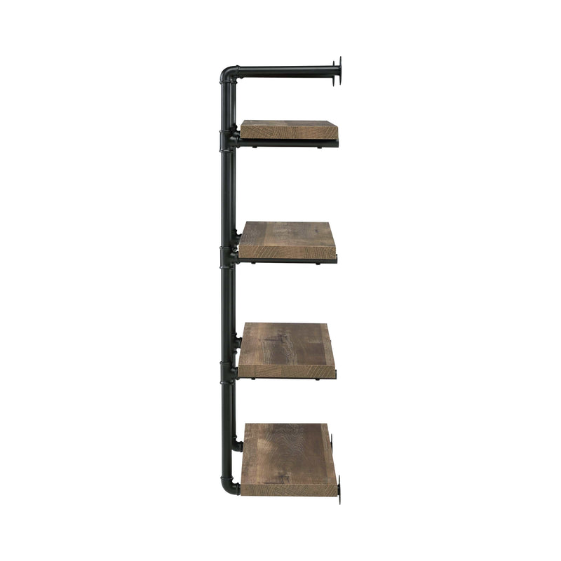 Elmcrest - Black & Rustic Oak - 24" Wall Shelf - Ornate Home