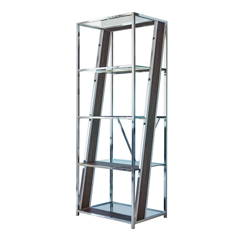 Alamosa - Chrome - Bookcase w/ Glass Shelf - Ornate Home