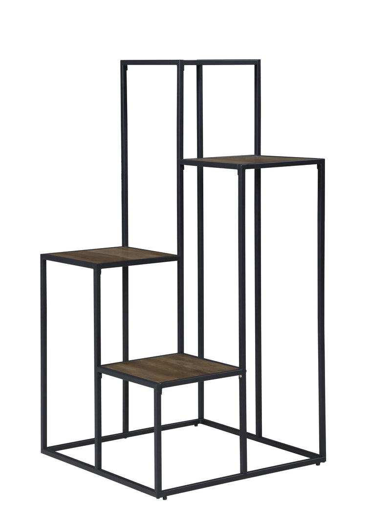 Kyal - Rustic Brown & Black - 4-Tier Display Shelf - Ornate Home