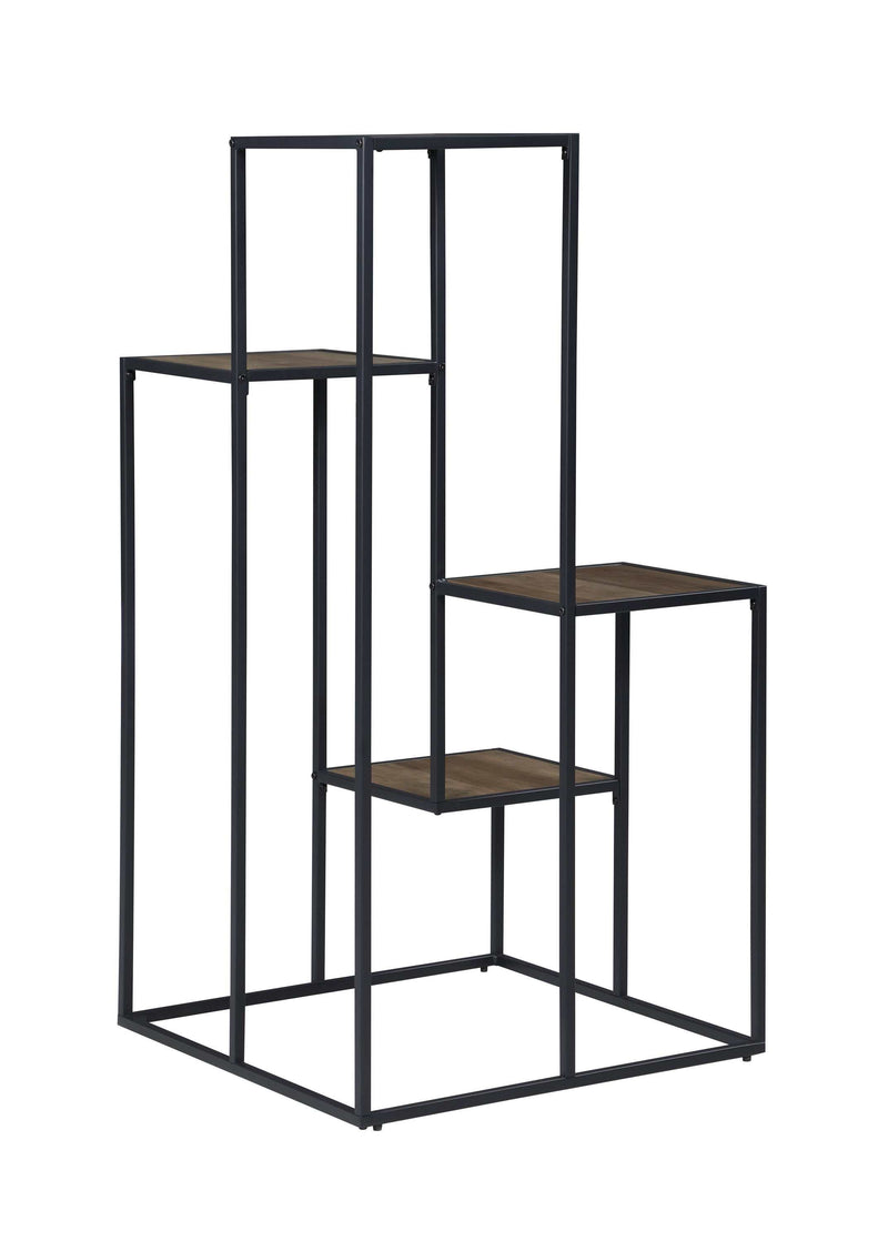 Kyal - Rustic Brown & Black - 4-Tier Display Shelf - Ornate Home