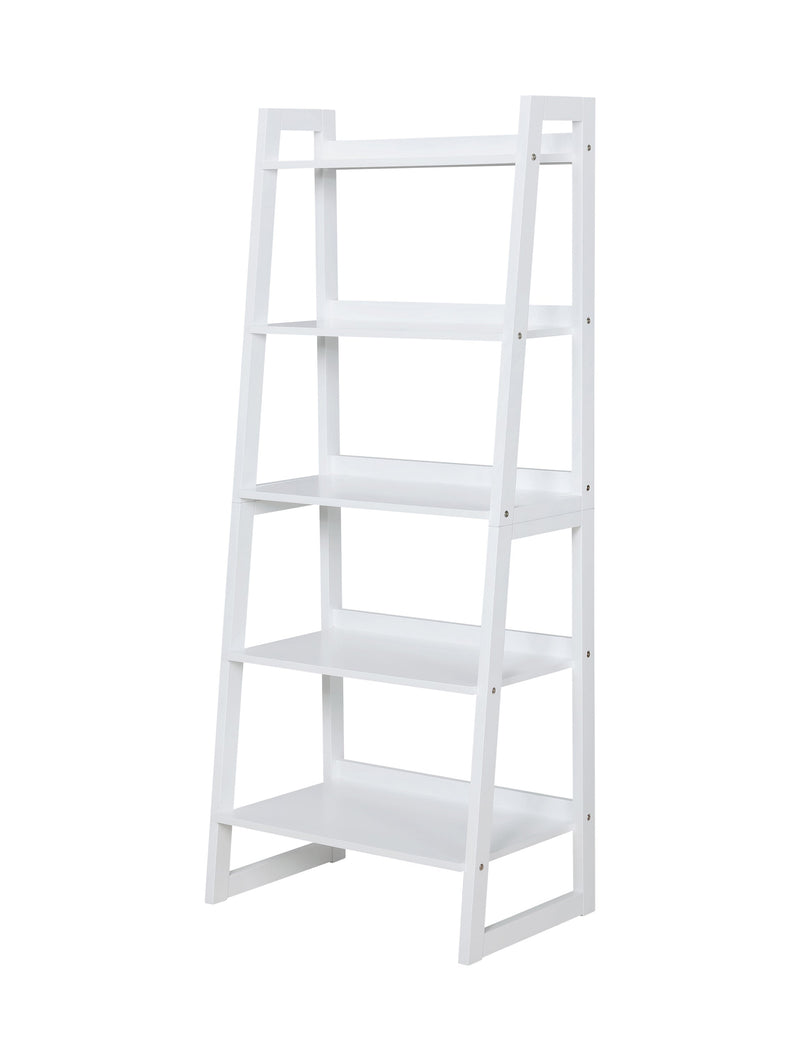 Trudie - White - 5 Shelf Ladder Bookcase - Ornate Home