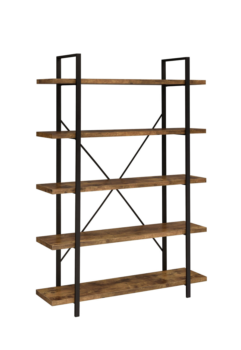 Cole - Antique Nutmeg & Black - 5 Shelf Bookcase - Ornate Home