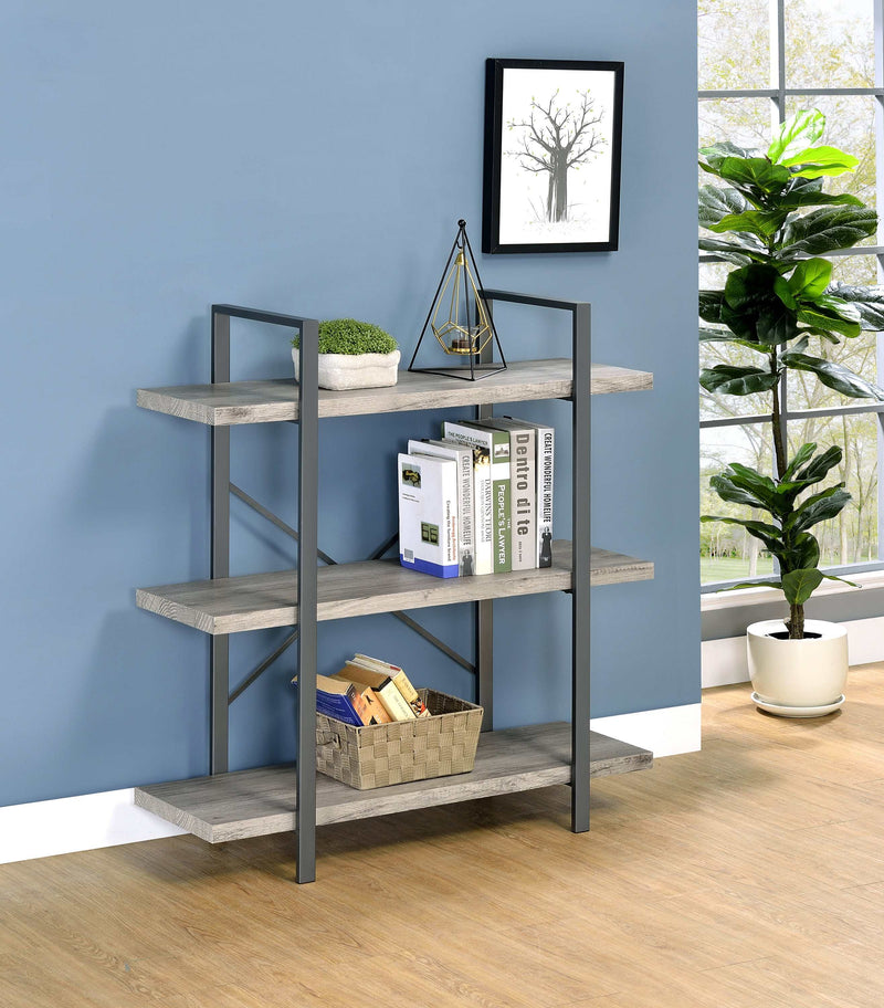 Cole - Grey Driftwood & Gunmetal - Bookcase - Ornate Home