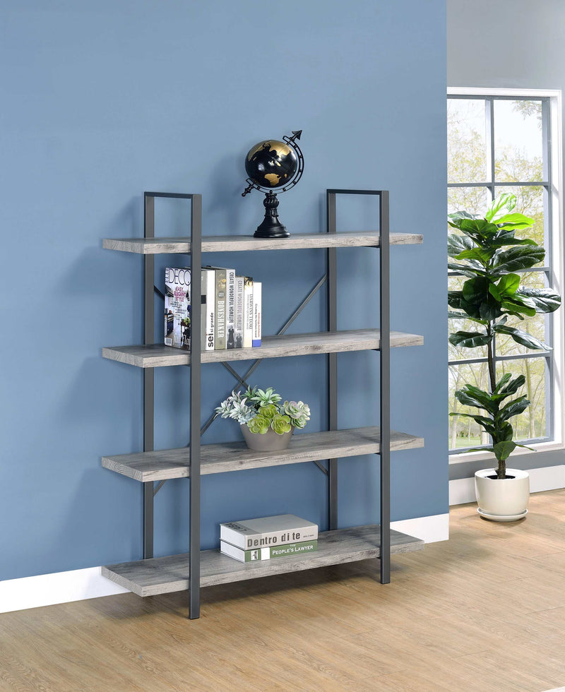 Cole - Grey Driftwood & Gunmetal - Bookcase - Ornate Home