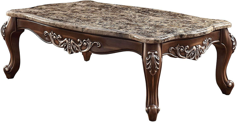 Latisha Marble & Antique Oak Coffee Table - Ornate Home