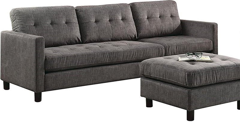 Ceasar - Gray - Sectional Sofa, Chair & Ottoman - Ornate Home