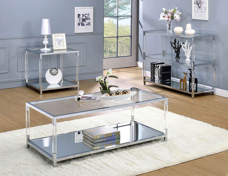 Ludvig Chrome & Clear Coffee Table