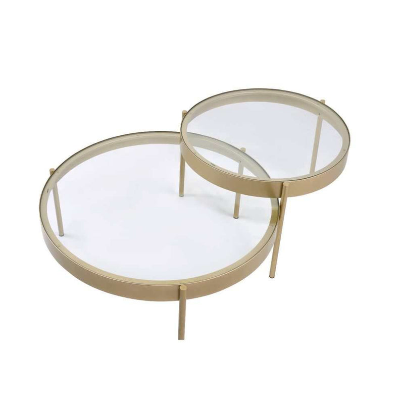 Andover - Clear Glass & Gold Finish - Nesting Table (Set of 2) - Ornate Home