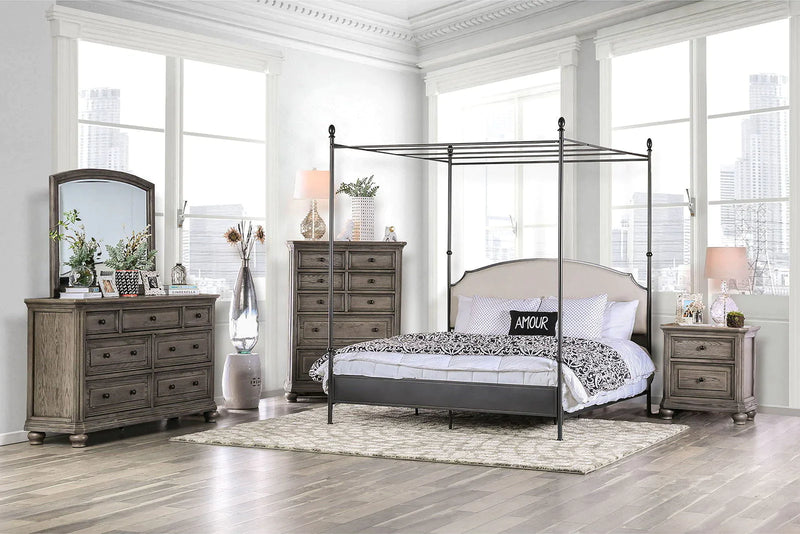 Sinead - Gun Metal & Beige - Queen Bed - Ornate Home