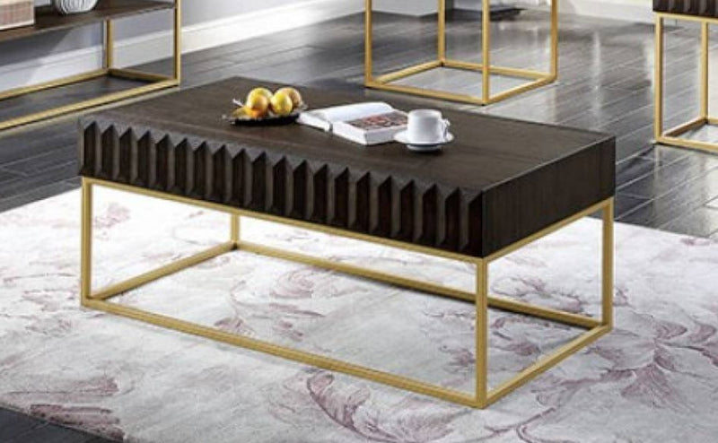 Augsburg Walnut & Gold Coffee Table