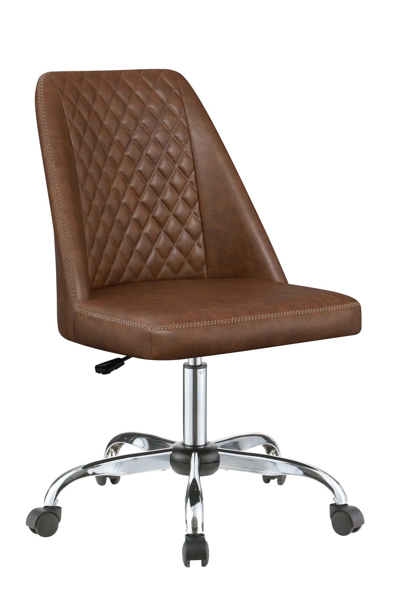 Geor - Brown & Black - Office Chair w/ Padded Arm - Ornate Home