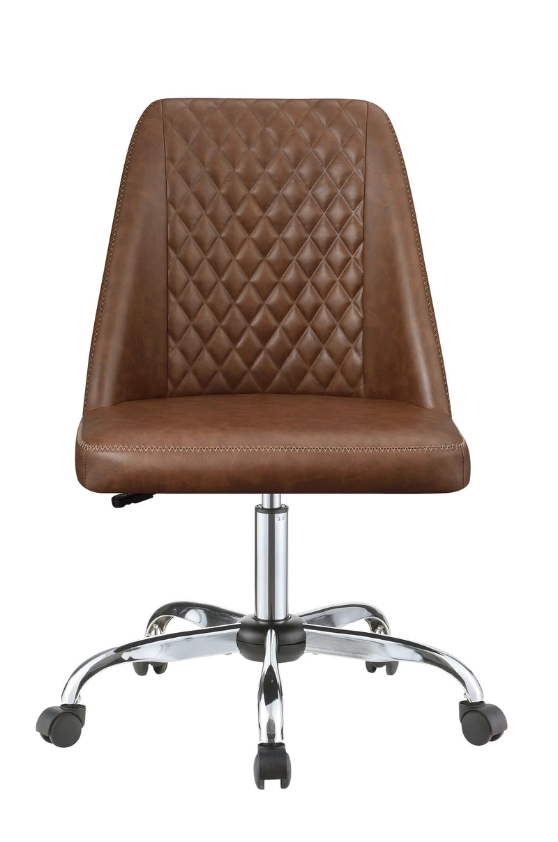 Alyx - Brown & Chrome - Office Chair - Ornate Home