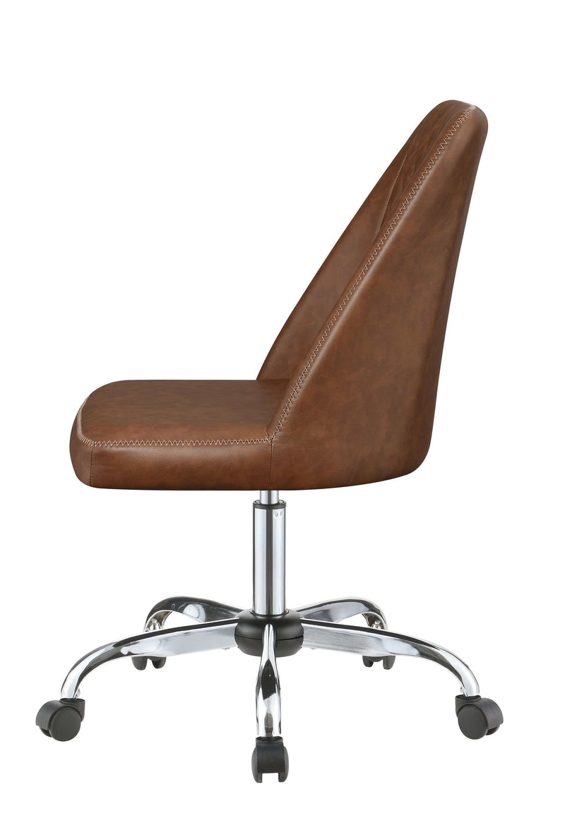 Alyx - Brown & Chrome - Office Chair - Ornate Home