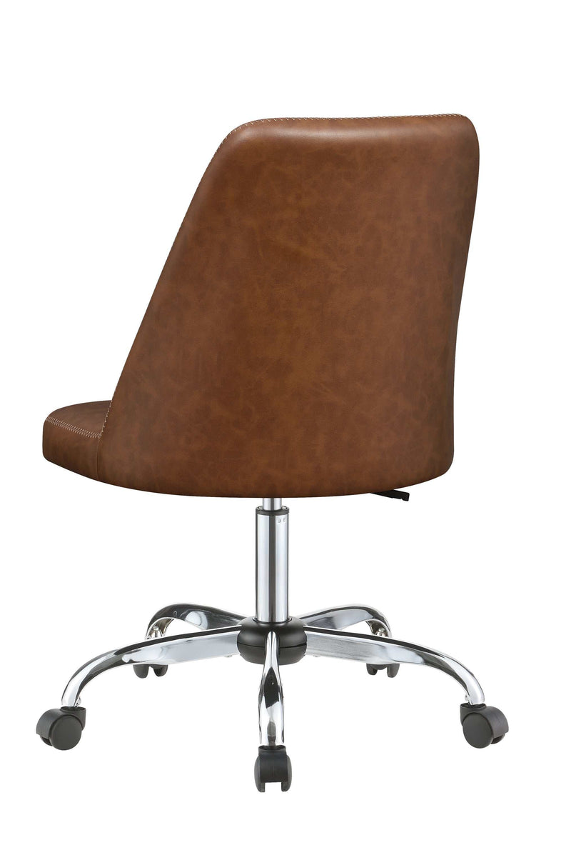 Alyx - Brown & Chrome - Office Chair - Ornate Home