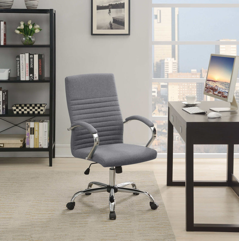 Kayl - Grey & Chrome - Office Chair - Ornate Home