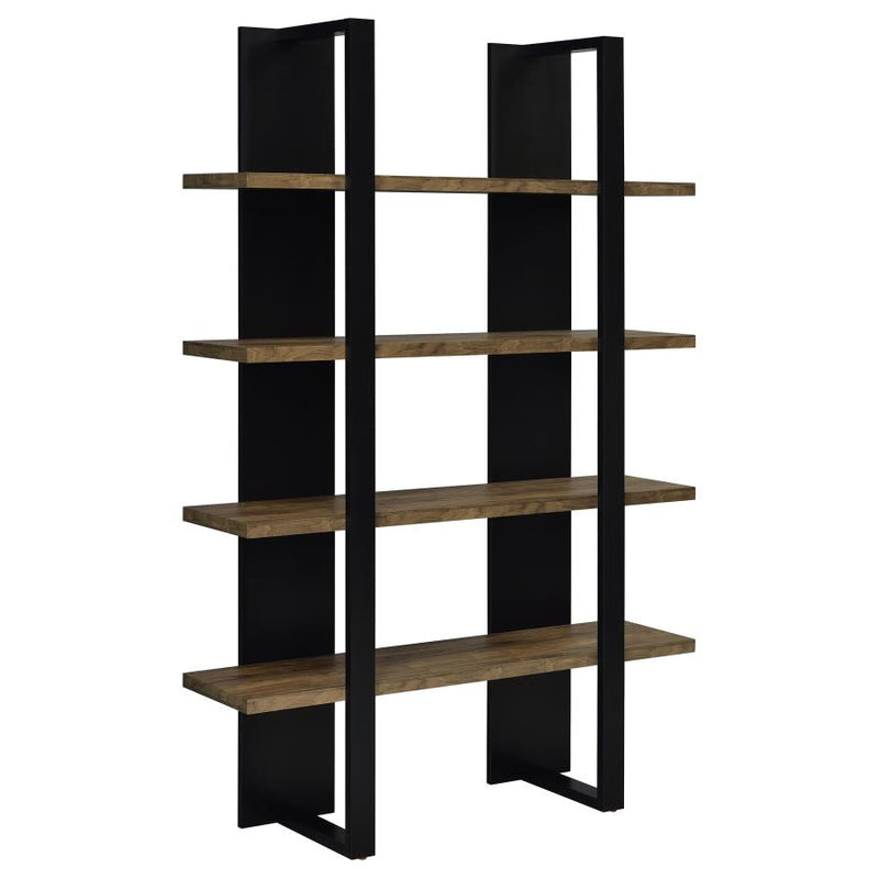 Danbrook Aged Walnut & Black Bookcase w/ Full-length Shelves