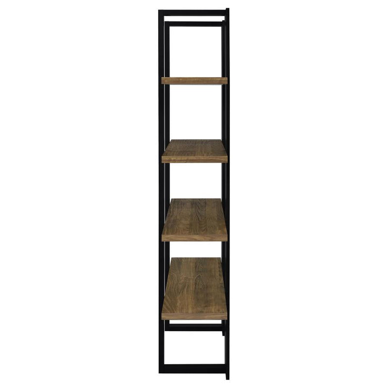 Danbrook Aged Walnut & Black Bookcase w/ Full-length Shelves