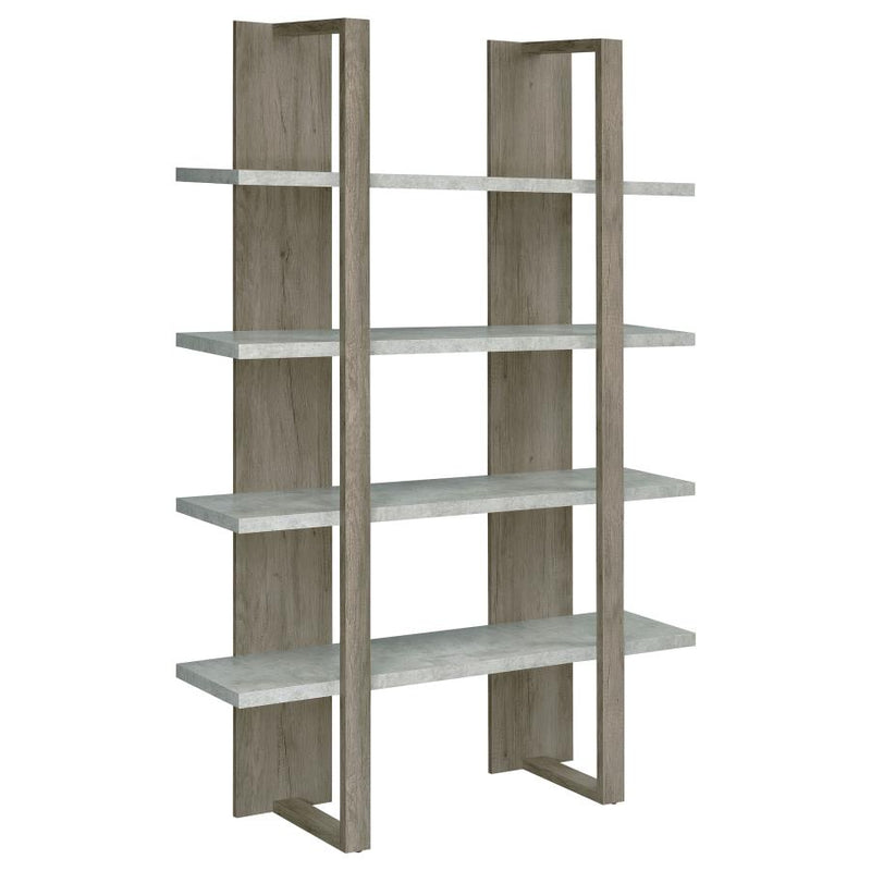 Danbrook Grey Driftwood & Cement Bookcase w/ Full-length Shelves