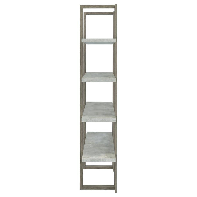 Danbrook Grey Driftwood & Cement Bookcase w/ Full-length Shelves