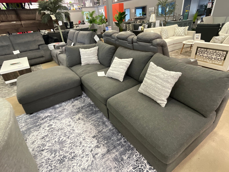 Serene Charcoal Fabric Modular Sectional Create your own Style