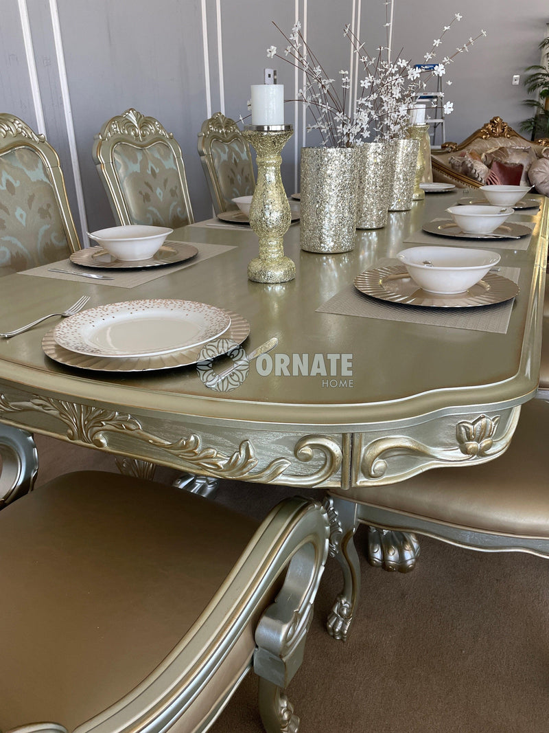 Dresden - Gold Patina & Bone - Dining Table w/ Extensions - Ornate Home