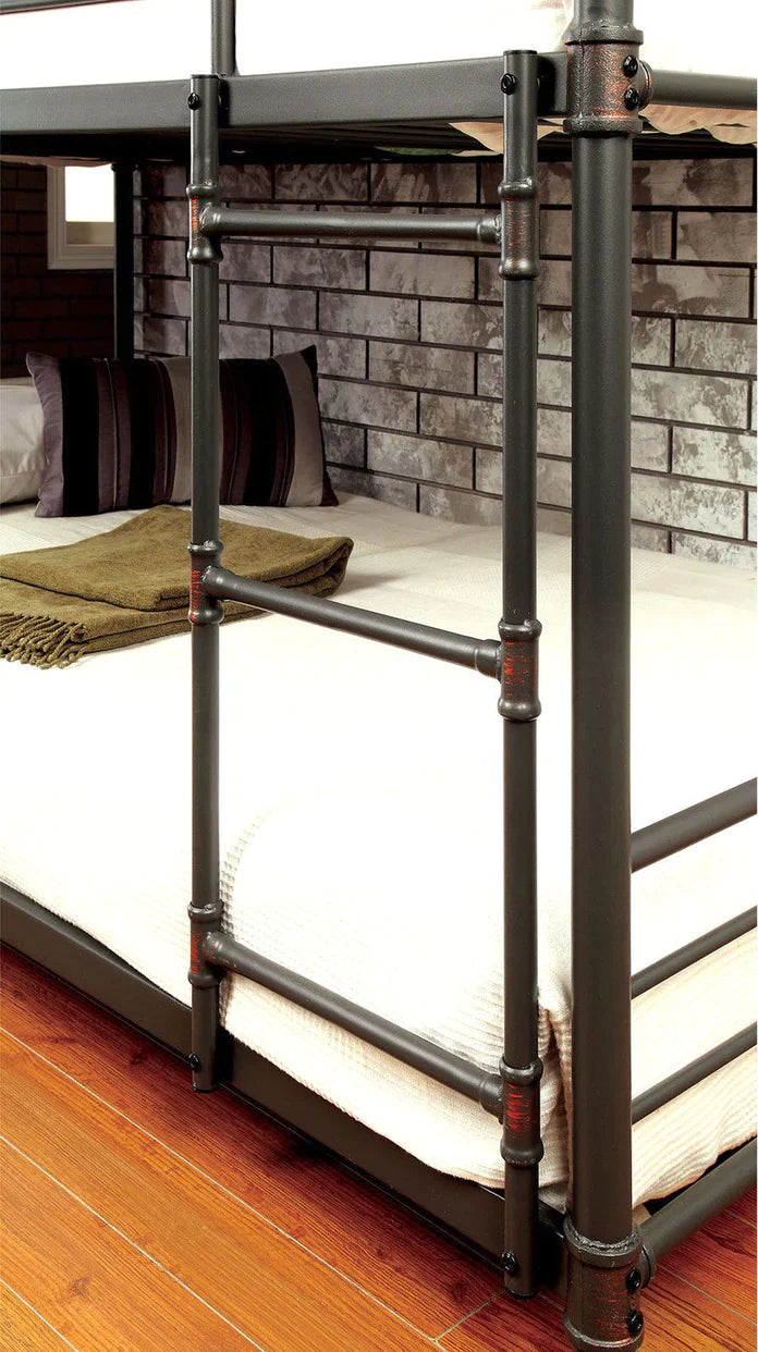 Olga I Antique Black Triple Bunk Bed