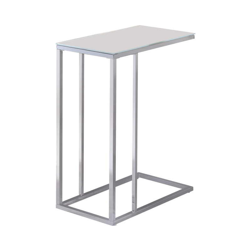 Stella Chrome & White Glass Top Accent Table